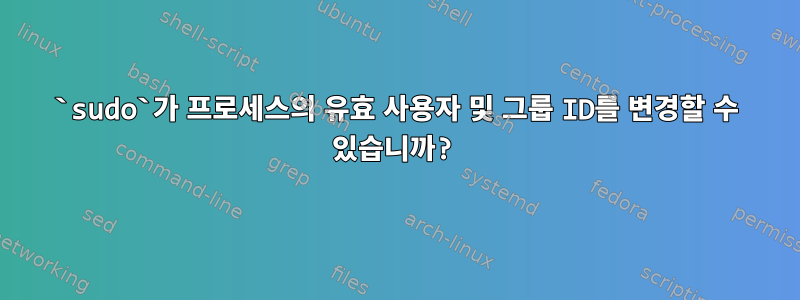 `sudo`가 프로세스의 유효 사용자 및 그룹 ID를 변경할 수 있습니까?