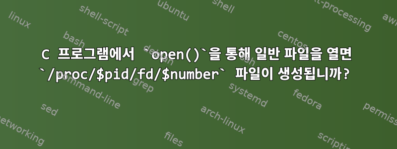 C 프로그램에서 `open()`을 통해 일반 파일을 열면 `/proc/$pid/fd/$number` 파일이 생성됩니까?