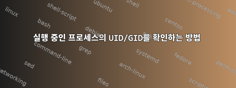 실행 중인 프로세스의 UID/GID를 확인하는 방법