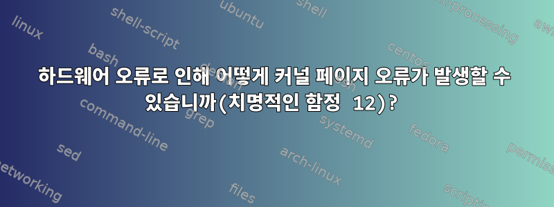 하드웨어 오류로 인해 어떻게 커널 페이지 오류가 발생할 수 있습니까(치명적인 함정 12)?