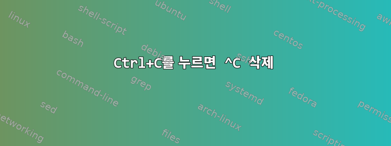 Ctrl+C를 누르면 ^C 삭제