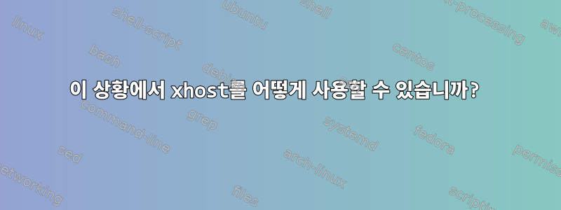 이 상황에서 xhost를 어떻게 사용할 수 있습니까?