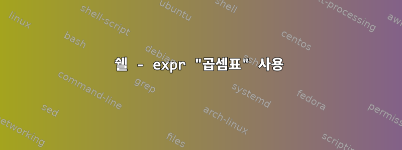 쉘 - expr "곱셈표" 사용