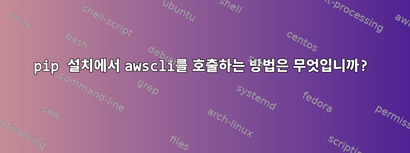 pip 설치에서 awscli를 호출하는 방법은 무엇입니까?