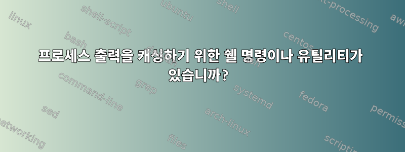 프로세스 출력을 캐싱하기 위한 쉘 명령이나 유틸리티가 있습니까?