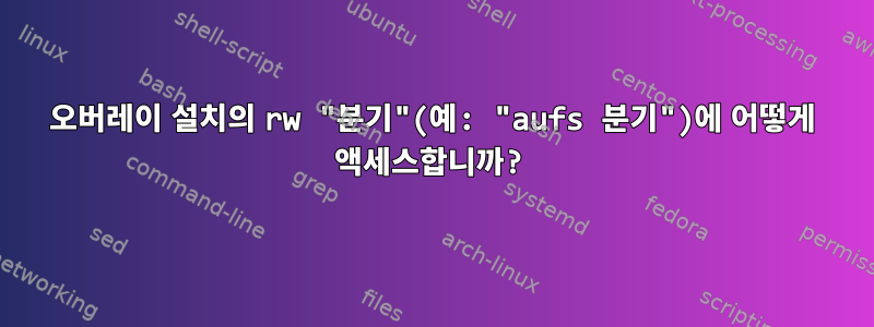 오버레이 설치의 rw "분기"(예: "aufs 분기")에 어떻게 액세스합니까?