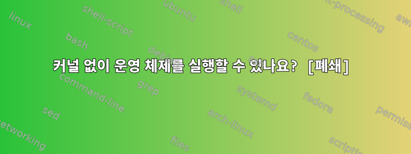 커널 없이 운영 체제를 실행할 수 있나요? [폐쇄]