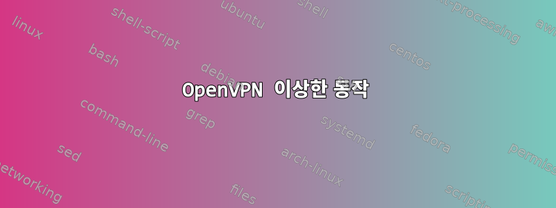 OpenVPN 이상한 동작