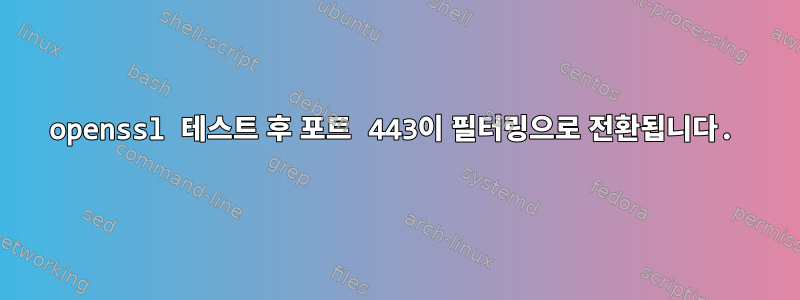 openssl 테스트 후 포트 443이 필터링으로 전환됩니다.