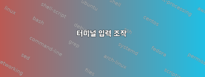 터미널 입력 조작