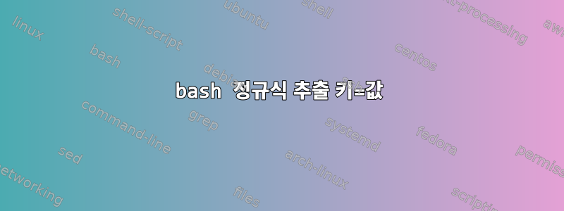 bash 정규식 추출 키=값