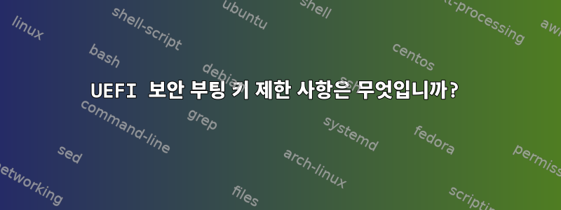 UEFI 보안 부팅 키 제한 사항은 무엇입니까?