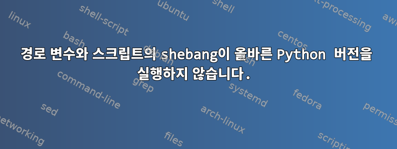 경로 변수와 스크립트의 shebang이 올바른 Python 버전을 실행하지 않습니다.