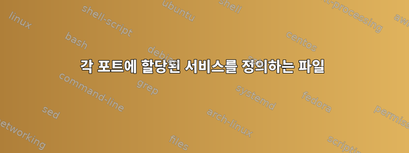 각 포트에 할당된 서비스를 정의하는 파일