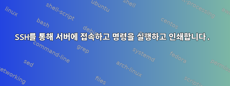 SSH를 통해 서버에 접속하고 명령을 실행하고 인쇄합니다.