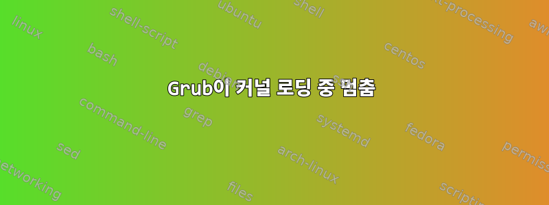 Grub이 커널 로딩 중 멈춤