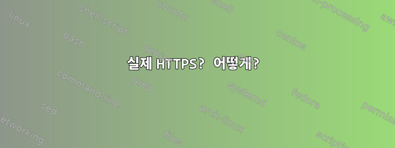 실제 HTTPS? 어떻게?