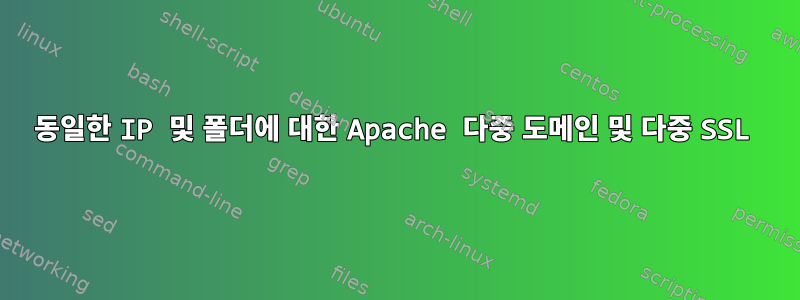 동일한 IP 및 폴더에 대한 Apache 다중 도메인 및 다중 SSL