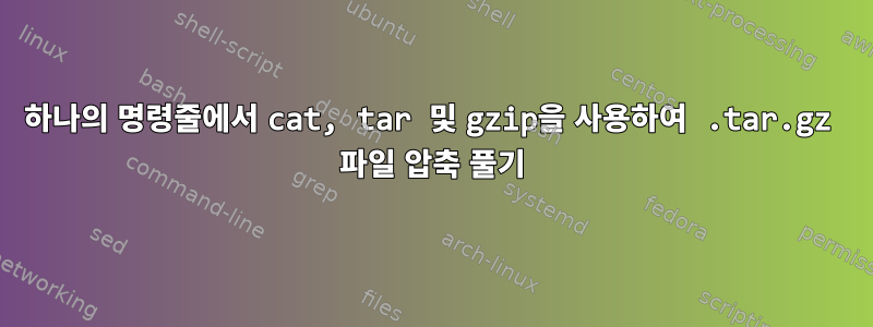 하나의 명령줄에서 cat, tar 및 gzip을 사용하여 .tar.gz 파일 압축 풀기