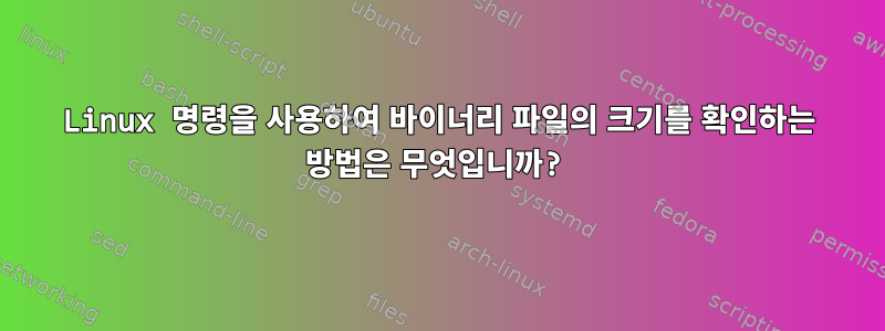 Linux 명령을 사용하여 바이너리 파일의 크기를 확인하는 방법은 무엇입니까?