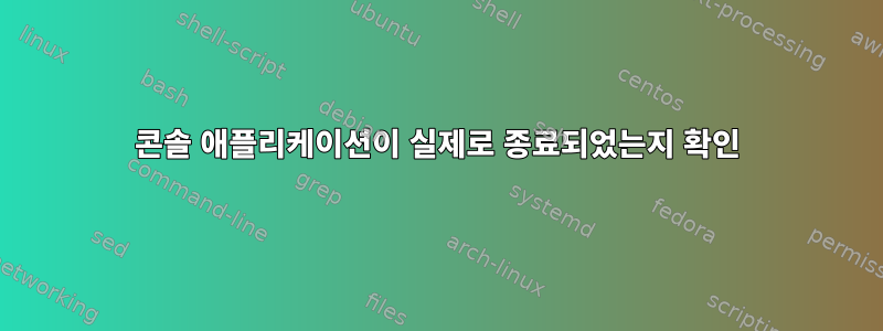 콘솔 애플리케이션이 실제로 종료되었는지 확인