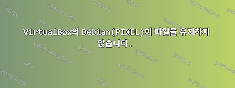 VirtualBox의 Debian(PIXEL)이 파일을 유지하지 않습니다.