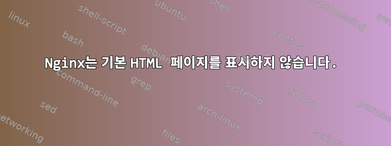 Nginx는 기본 HTML 페이지를 표시하지 않습니다.