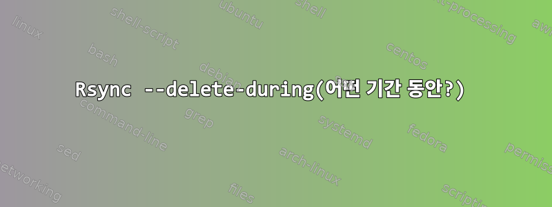 Rsync --delete-during(어떤 기간 동안?)