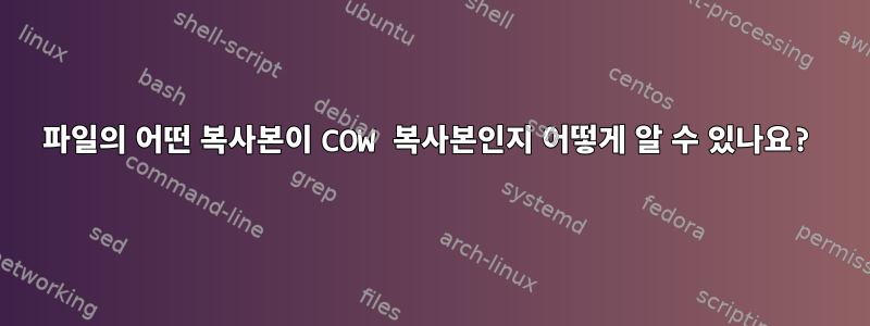 파일의 어떤 복사본이 COW 복사본인지 어떻게 알 수 있나요?