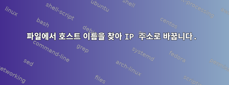 파일에서 호스트 이름을 찾아 IP 주소로 바꿉니다.