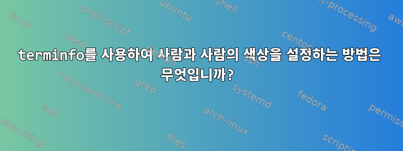 terminfo를 사용하여 사람과 사람의 색상을 설정하는 방법은 무엇입니까?