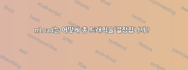 nload는 어떻게 총 트래픽을 결정합니까?