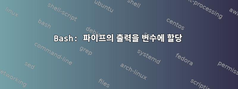 Bash: 파이프의 출력을 변수에 할당