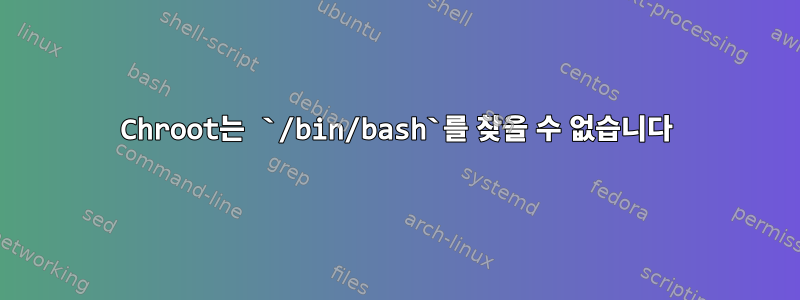 Chroot는 `/bin/bash`를 찾을 수 없습니다