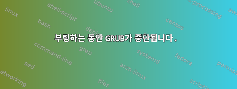 부팅하는 동안 GRUB가 중단됩니다.