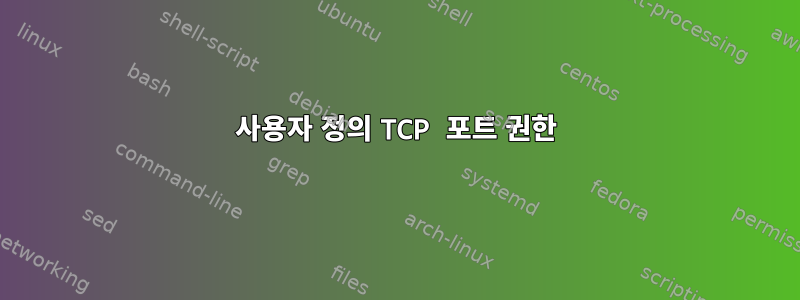 사용자 정의 TCP 포트 권한