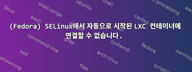 (Fedora) SELinux에서 자동으로 시작된 LXC 컨테이너에 연결할 수 없습니다.