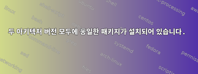 두 아키텍처 버전 모두에 동일한 패키지가 설치되어 있습니다.