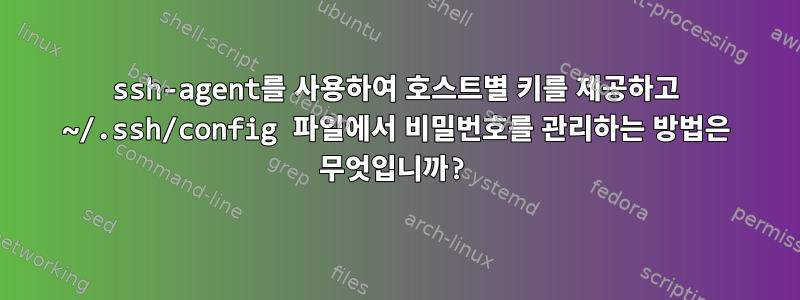 ssh-agent를 사용하여 호스트별 키를 제공하고 ~/.ssh/config 파일에서 비밀번호를 관리하는 방법은 무엇입니까?