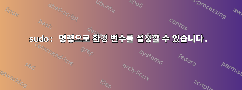 sudo: 명령으로 환경 변수를 설정할 수 있습니다.