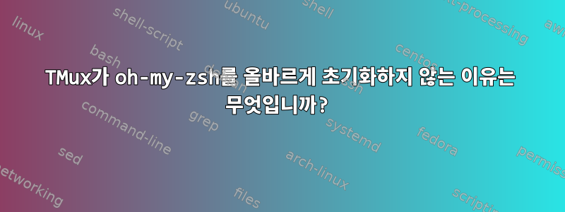 TMux가 oh-my-zsh를 올바르게 초기화하지 않는 이유는 무엇입니까?