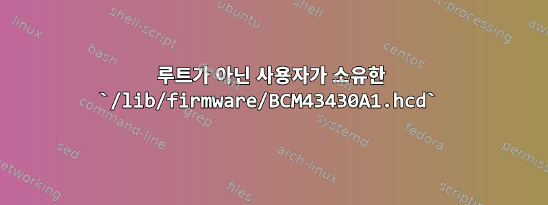 루트가 아닌 사용자가 소유한 `/lib/firmware/BCM43430A1.hcd`