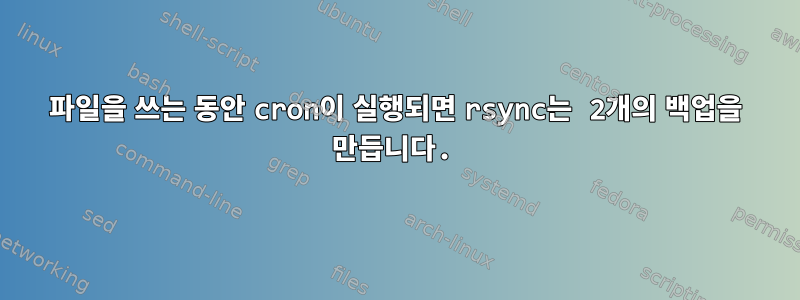 파일을 쓰는 동안 cron이 실행되면 rsync는 2개의 백업을 만듭니다.