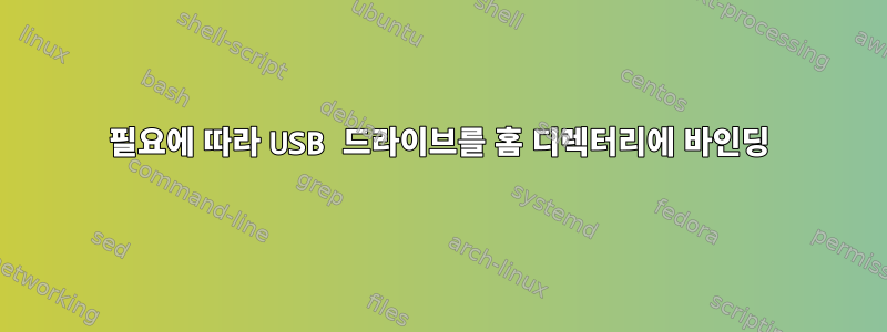 필요에 따라 USB 드라이브를 홈 디렉터리에 바인딩