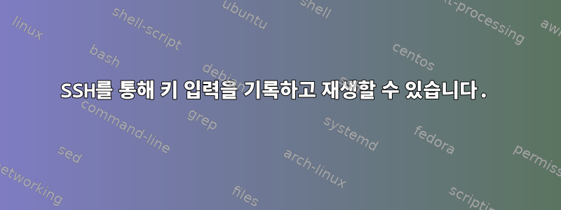 SSH를 통해 키 입력을 기록하고 재생할 수 있습니다.