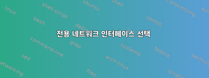 전용 네트워크 인터페이스 선택