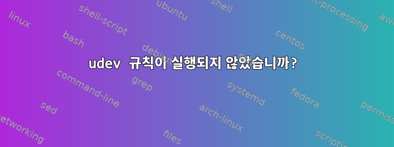 udev 규칙이 실행되지 않았습니까?