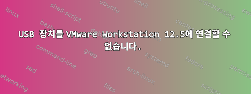 USB 장치를 VMware Workstation 12.5에 연결할 수 없습니다.