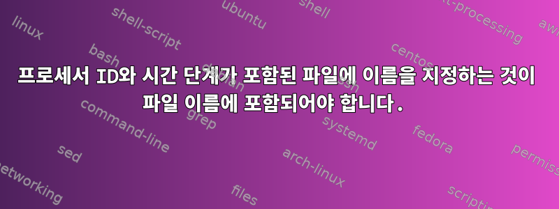 프로세서 ID와 시간 단계가 포함된 파일에 이름을 지정하는 것이 파일 이름에 포함되어야 합니다.