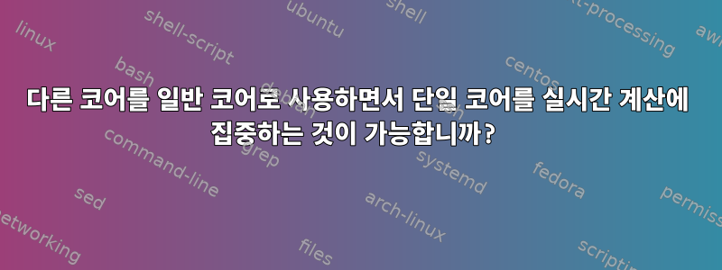 다른 코어를 일반 코어로 사용하면서 단일 코어를 실시간 계산에 집중하는 것이 가능합니까?